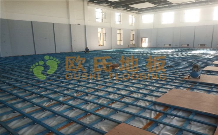 新疆沙雅縣順北油田籃球館木地板案例—?dú)W氏運(yùn)動木地板廠家