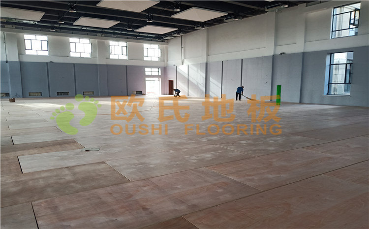 新疆沙雅縣順北油田籃球館木地板案例—?dú)W氏運(yùn)動木地板廠家