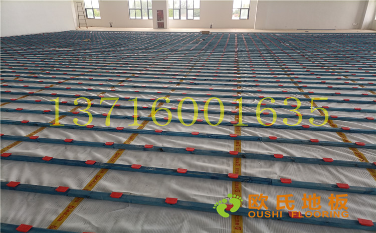 江蘇宿遷運河路學(xué)校體育館木地板案例-歐氏運動木地板廠家
