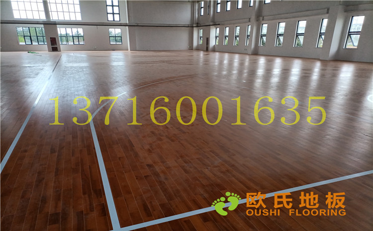 江蘇宿遷運河路學(xué)校體育館木地板案例-歐氏運動木地板廠家